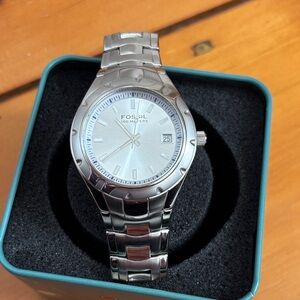 Fossil Men's Stainless Steel Watch – Silver Dial AM-3882